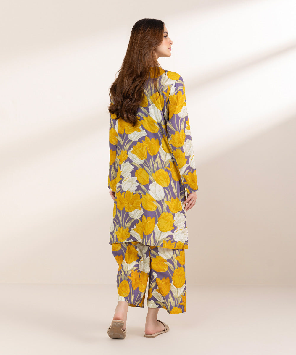 Women's Pret Arabic Lawn Yellow Printed Boxy Shirt