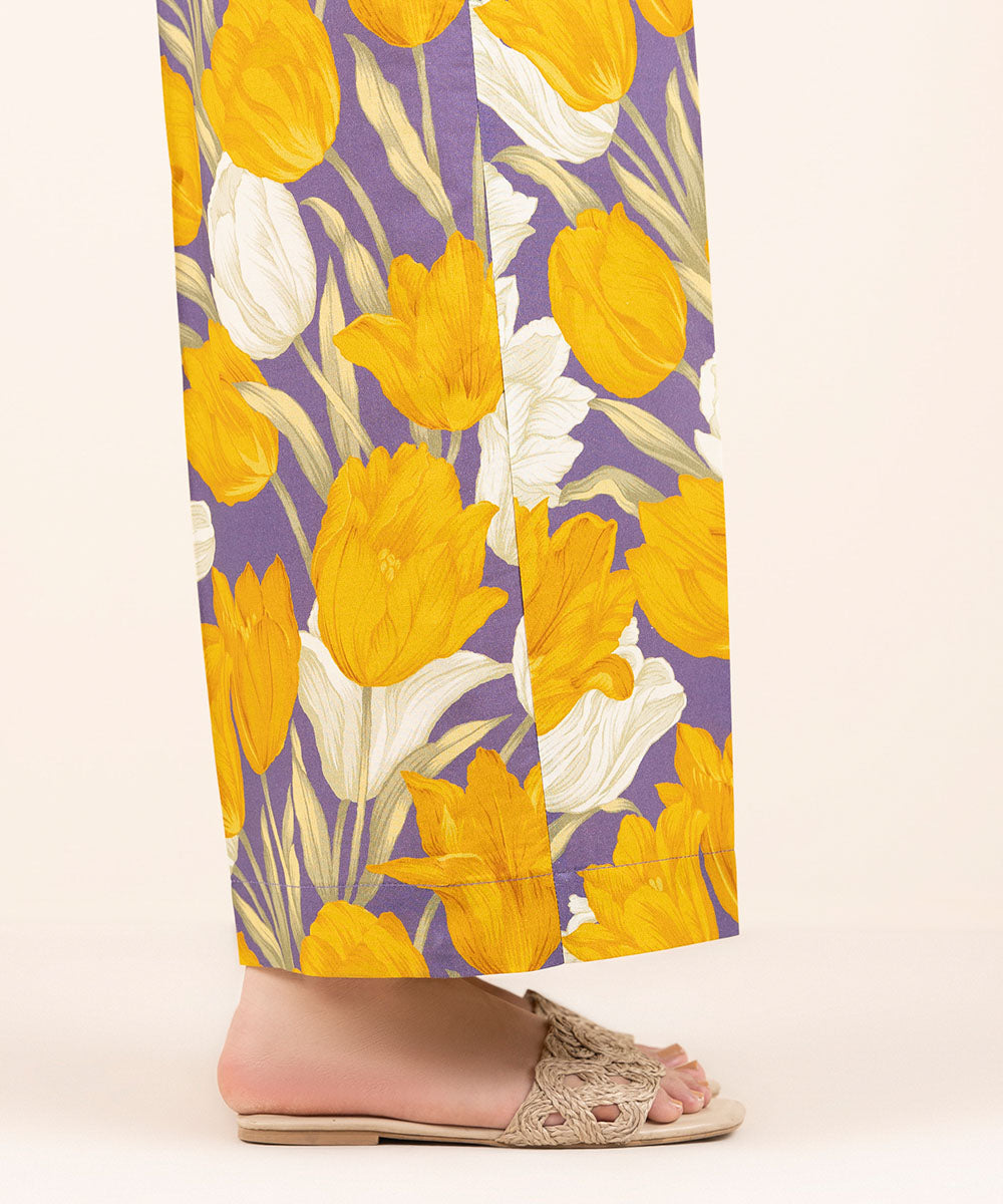 Women's Pret Cambric Yellow Printed Culottes