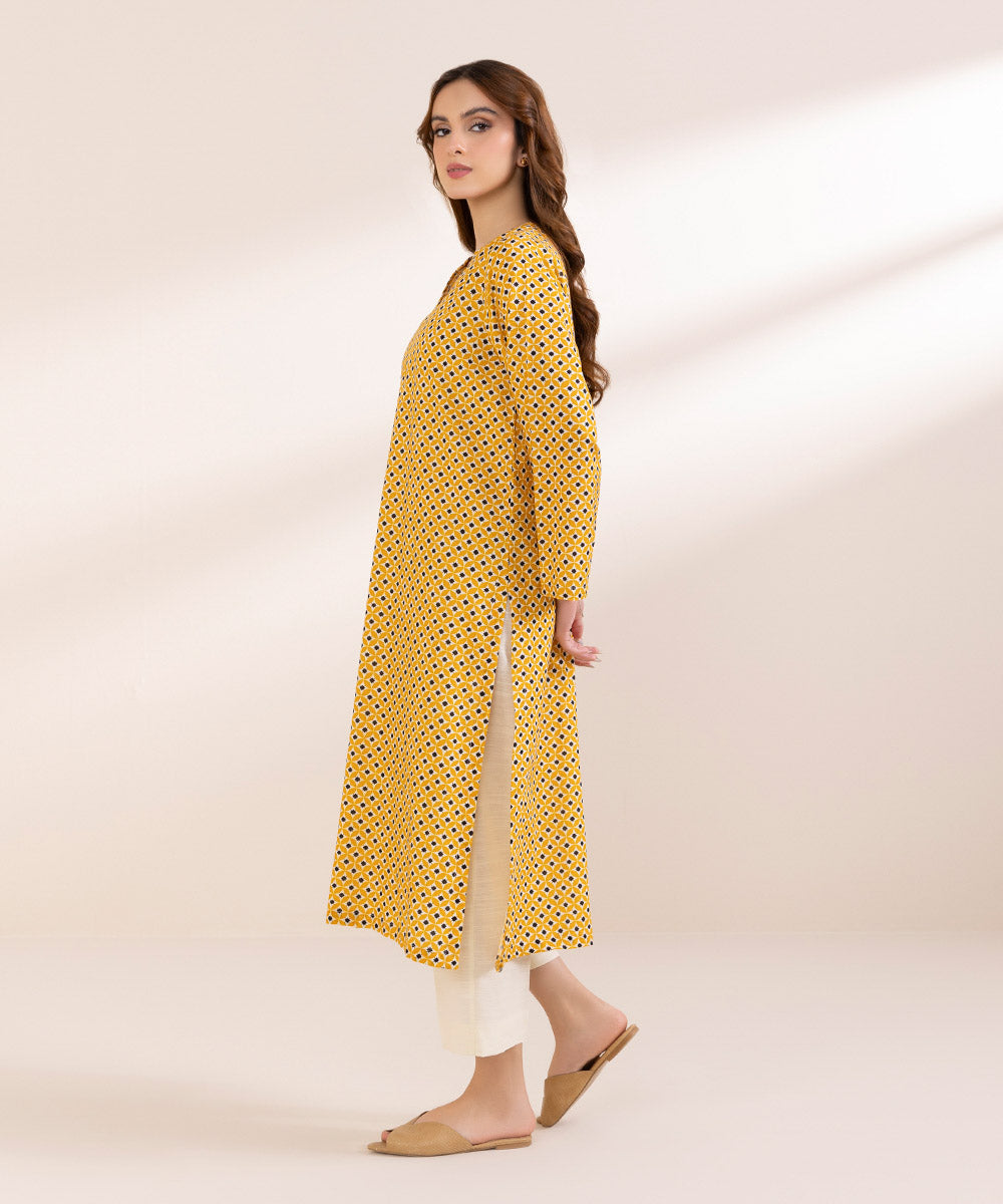 Women's Pret Lawn Yellow Printed A-Line Shirt