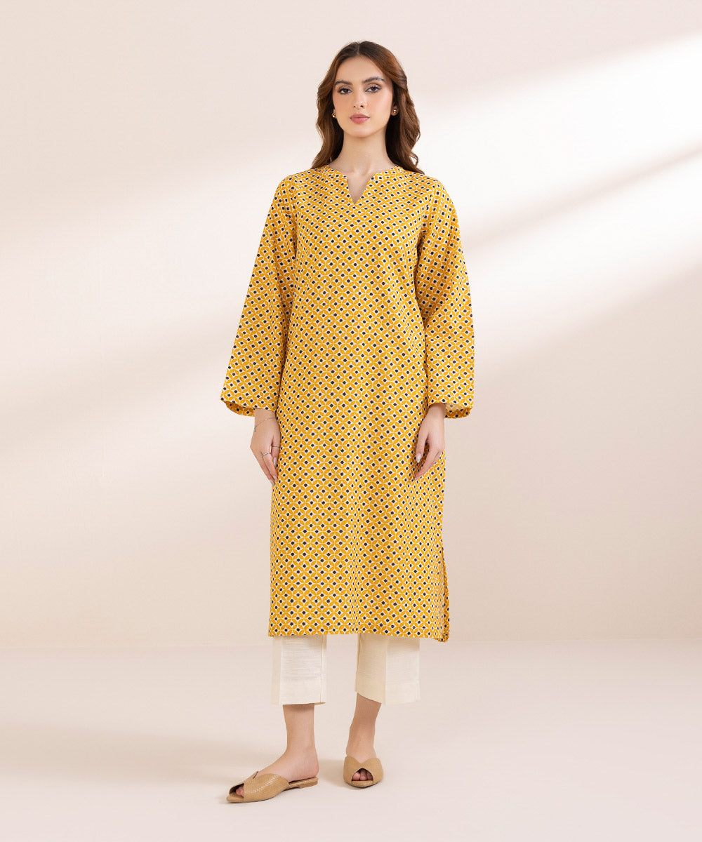 Women's Pret Lawn Yellow Printed A-Line Shirt