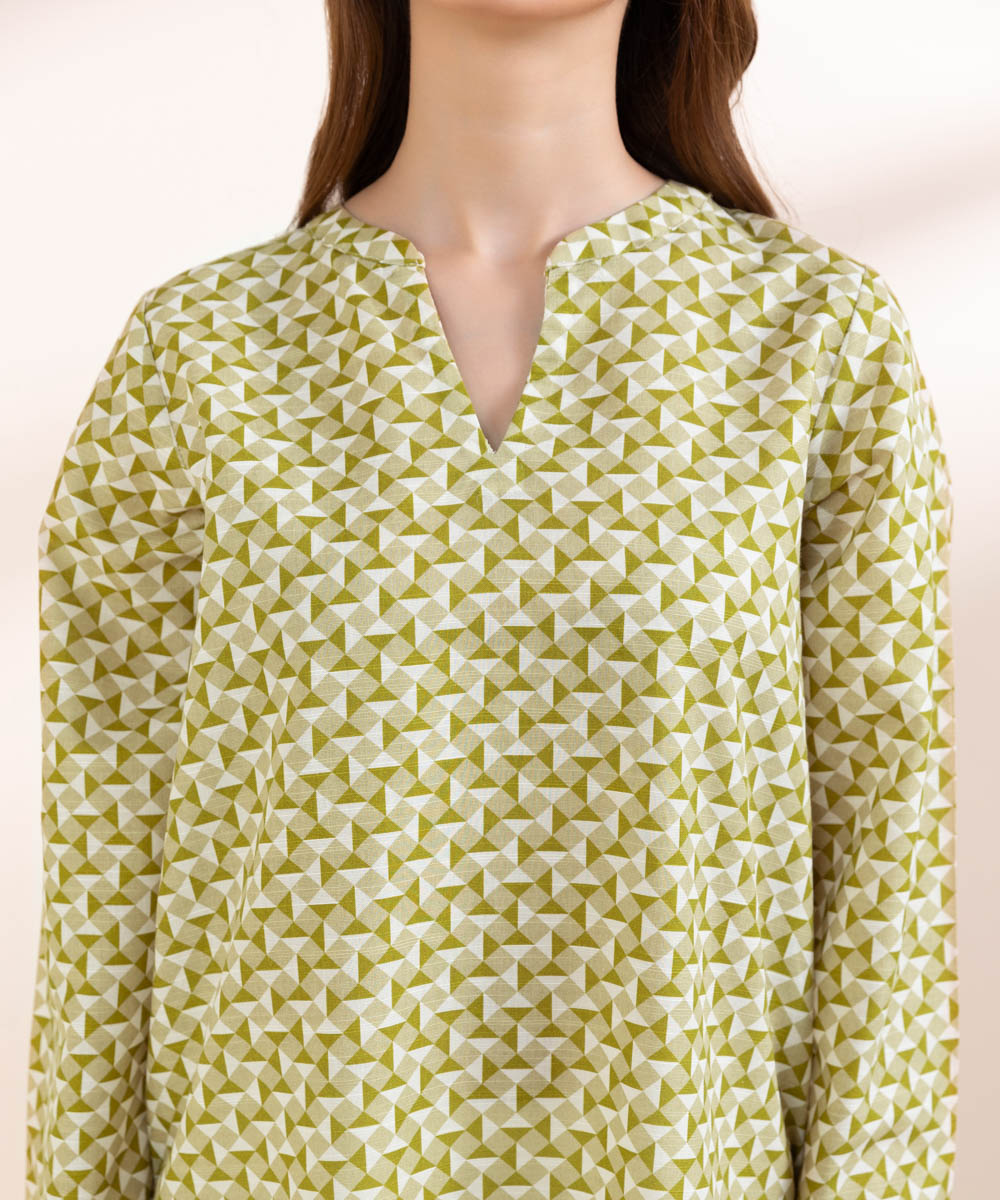 Women's Pret Lawn Green Printed Straight Shirt