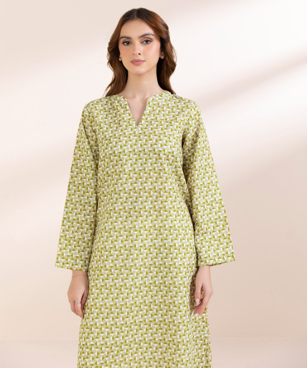 Women's Pret Lawn Green Printed Straight Shirt