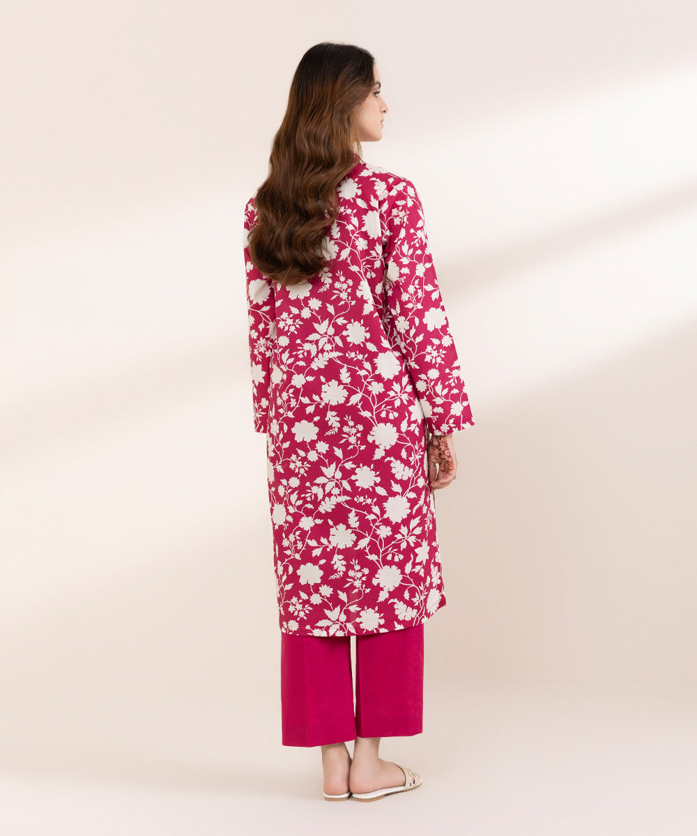 Women's RTW Lawn Pink Printed A-Line Shirt
