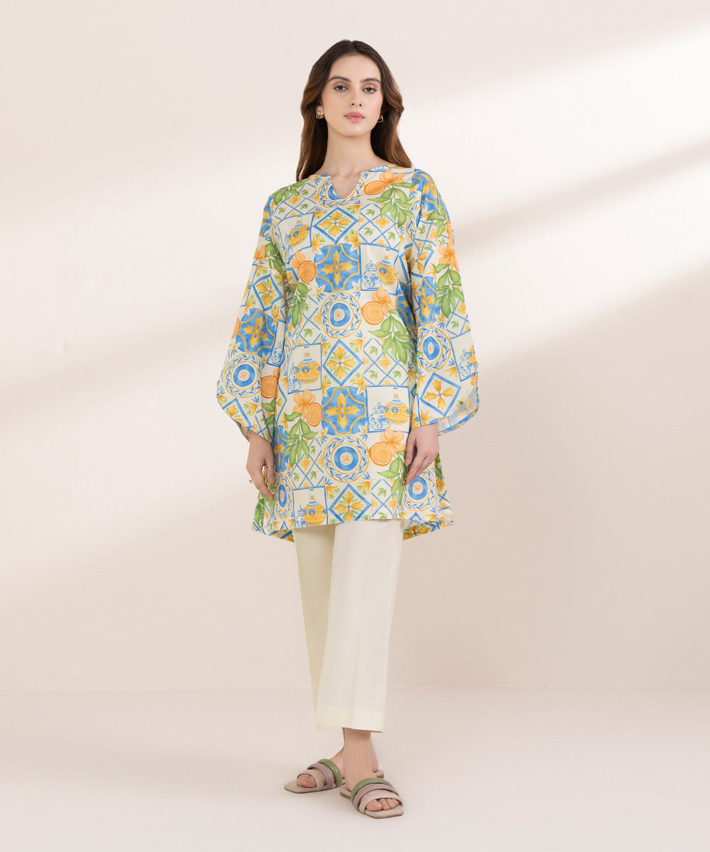 Women's RTW Lawn Multi Printed Boxy Shirt
