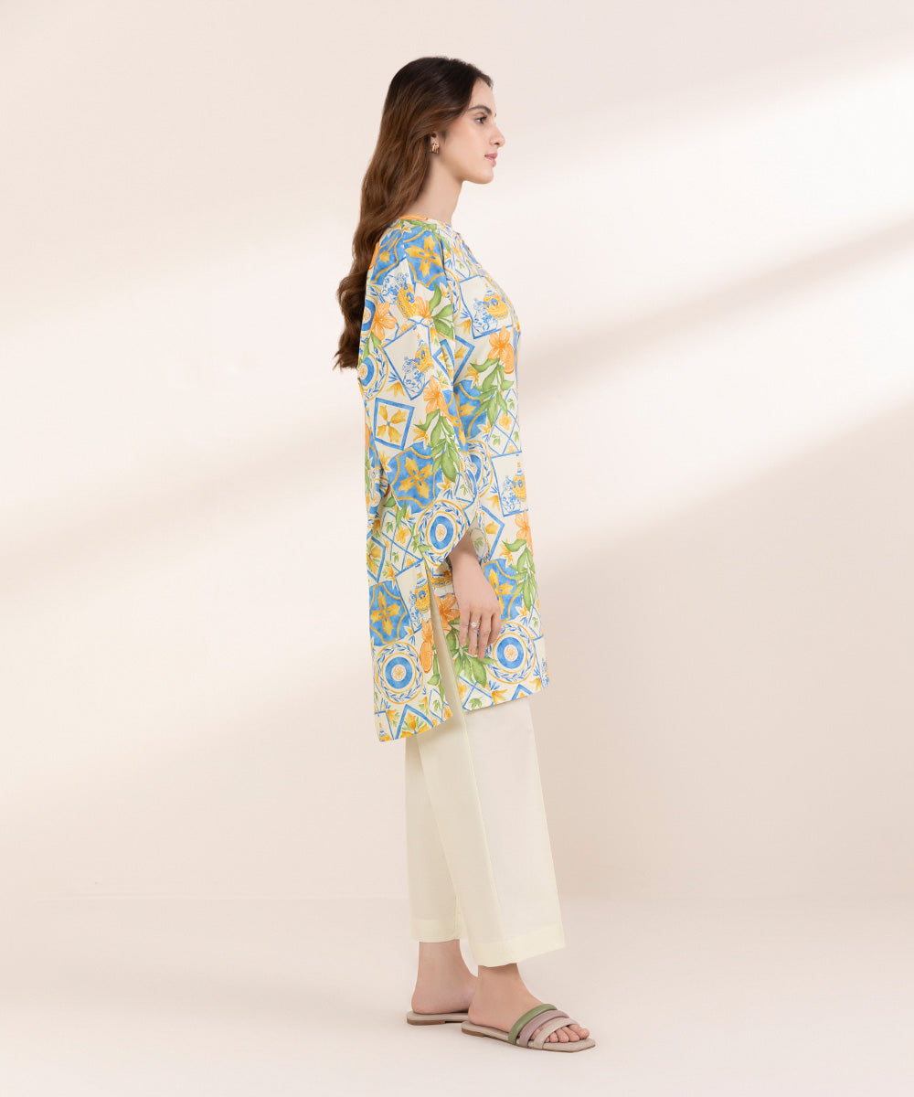 Women's RTW Lawn Multi Printed Boxy Shirt