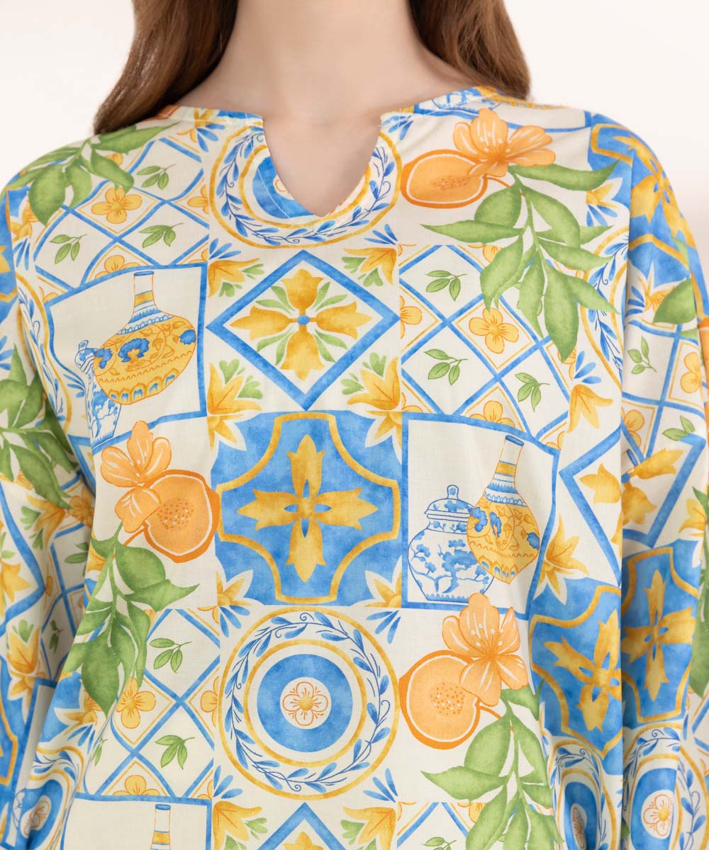 Women's RTW Lawn Multi Printed Boxy Shirt