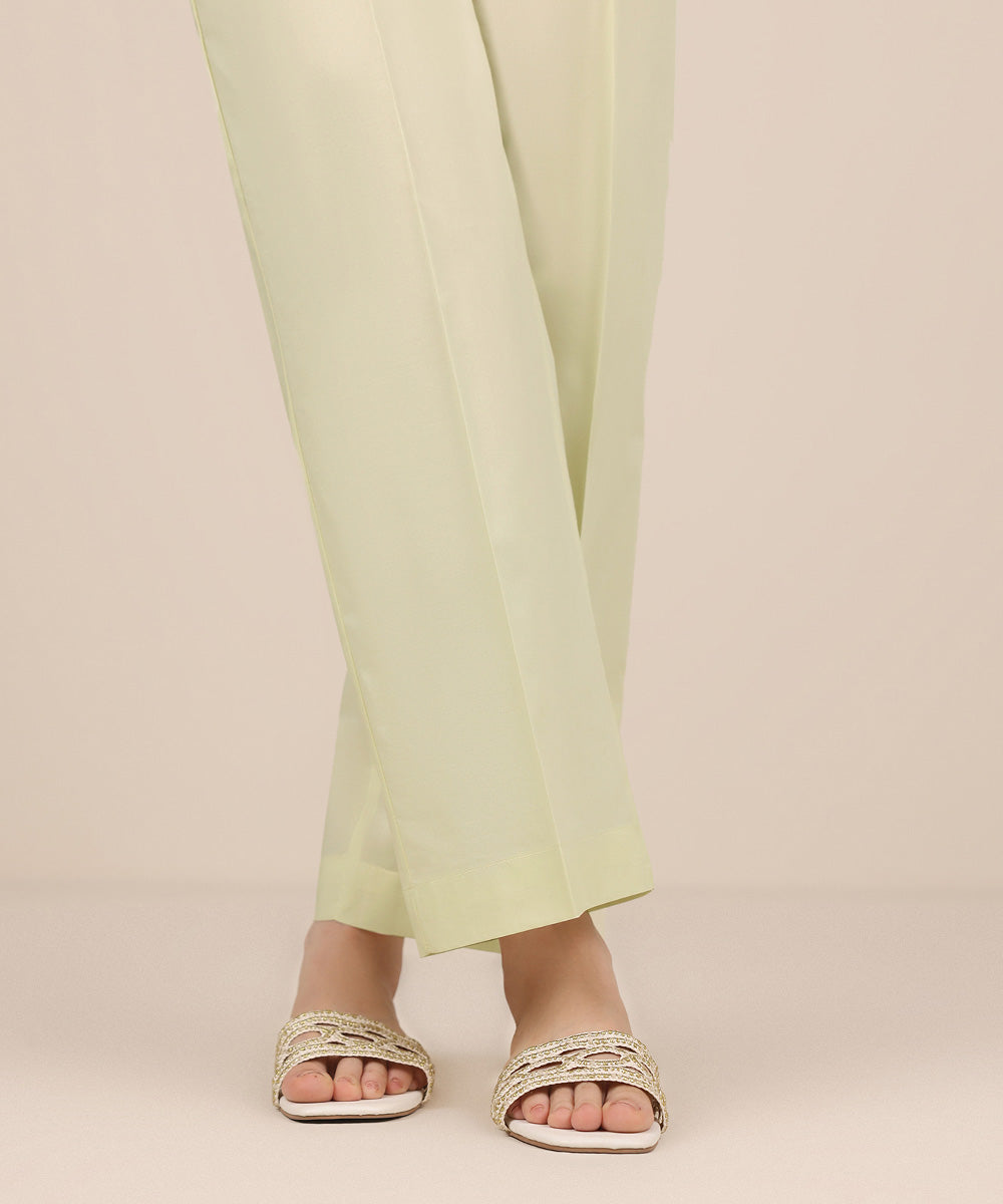 Women's RTW Cambric Beige Solid Culottes