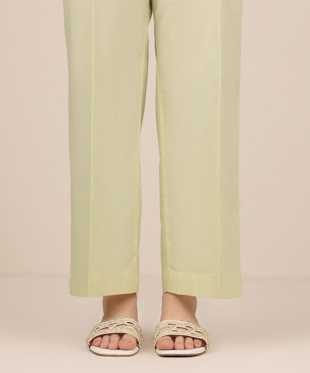Women's RTW Cambric Beige Solid Culottes