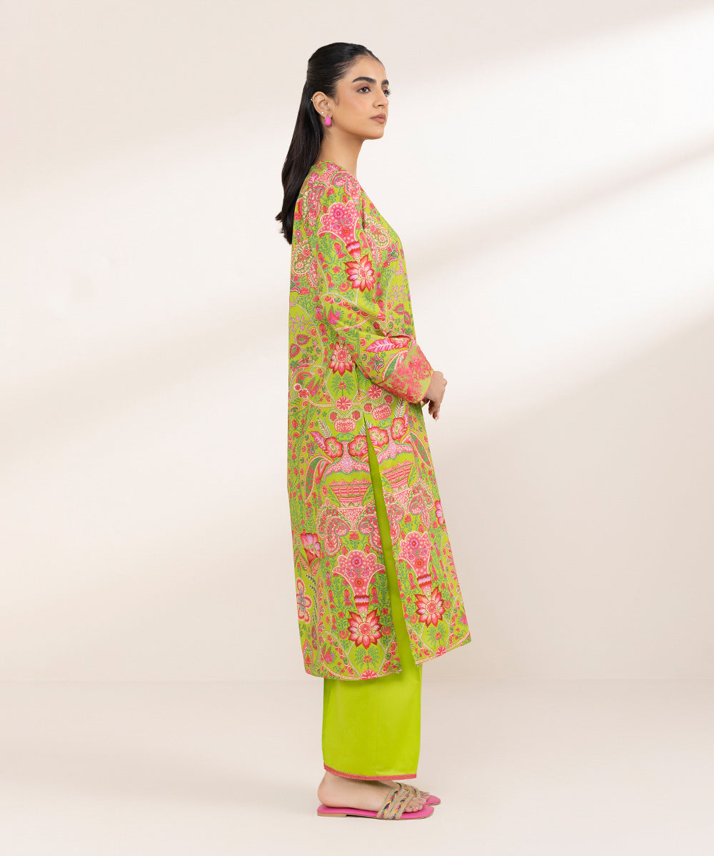 Women's Pret Lawn Green Embroidered A-Line Shirt