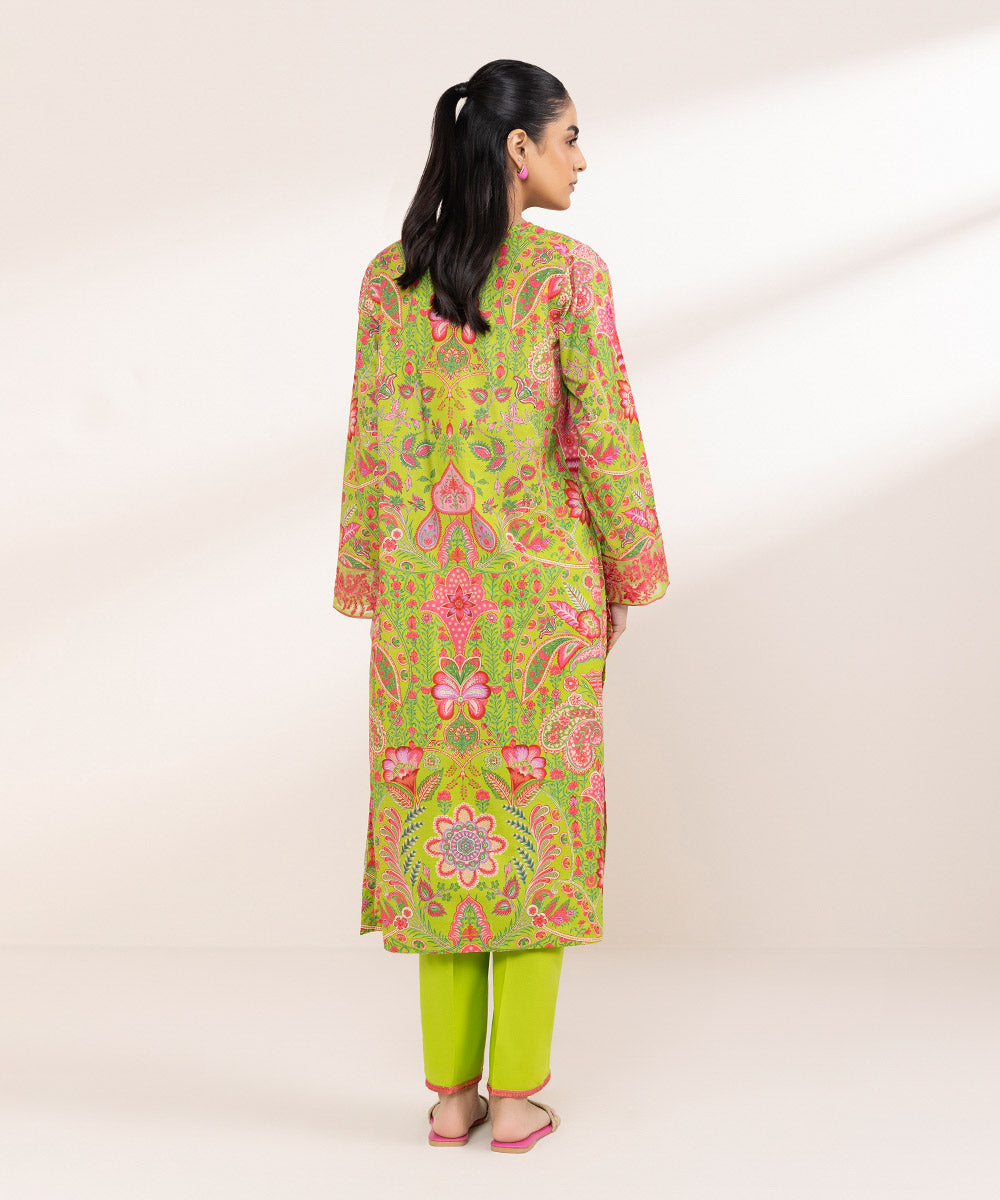 Women's Pret Lawn Green Embroidered A-Line Shirt