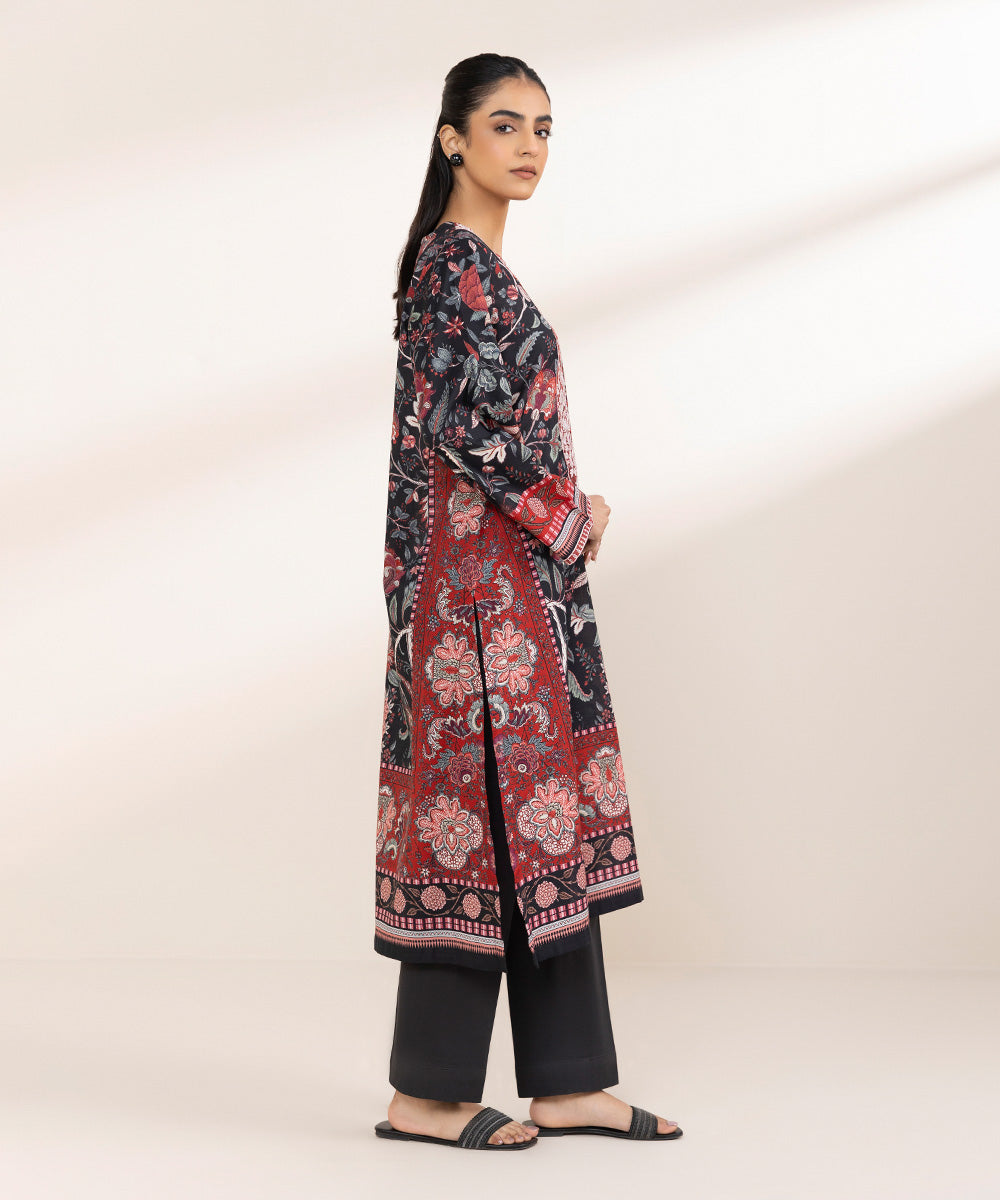 Women's Pret Lawn Black Embroidered A-Line Shirt