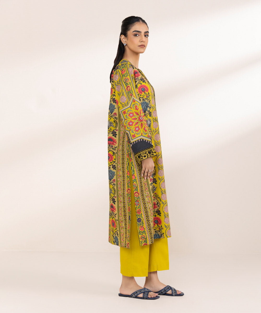 Women's Pret Lawn Mustard Embroidered A-Line Shirt