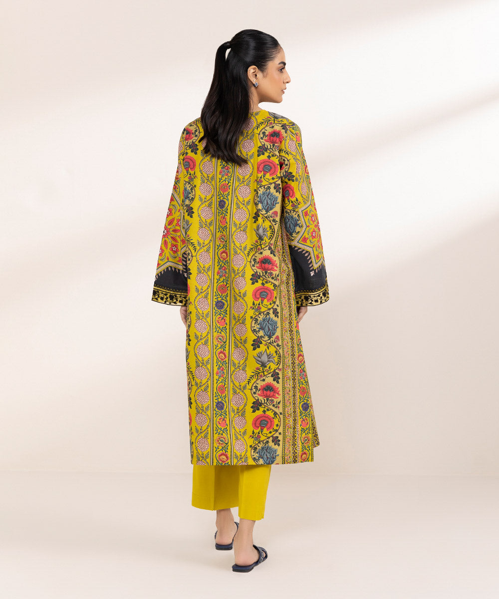 Women's Pret Lawn Mustard Embroidered A-Line Shirt