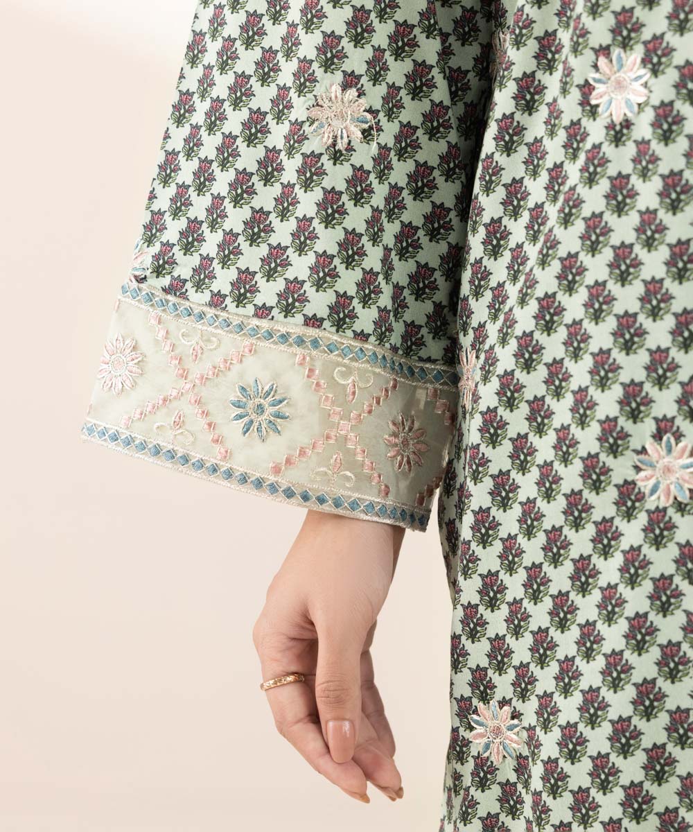 Women's Pret Arabic Lawn Multi Embroidered A-Line Shirt