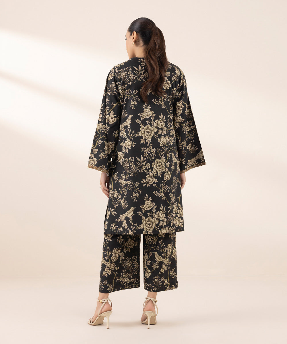 Women's RTW Cotton Viscose Black Embroidered Boxy Shirt
