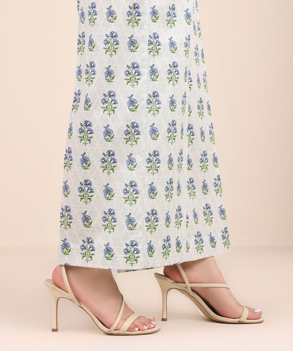 Women's Pret Cambric Blue Printed Culottes