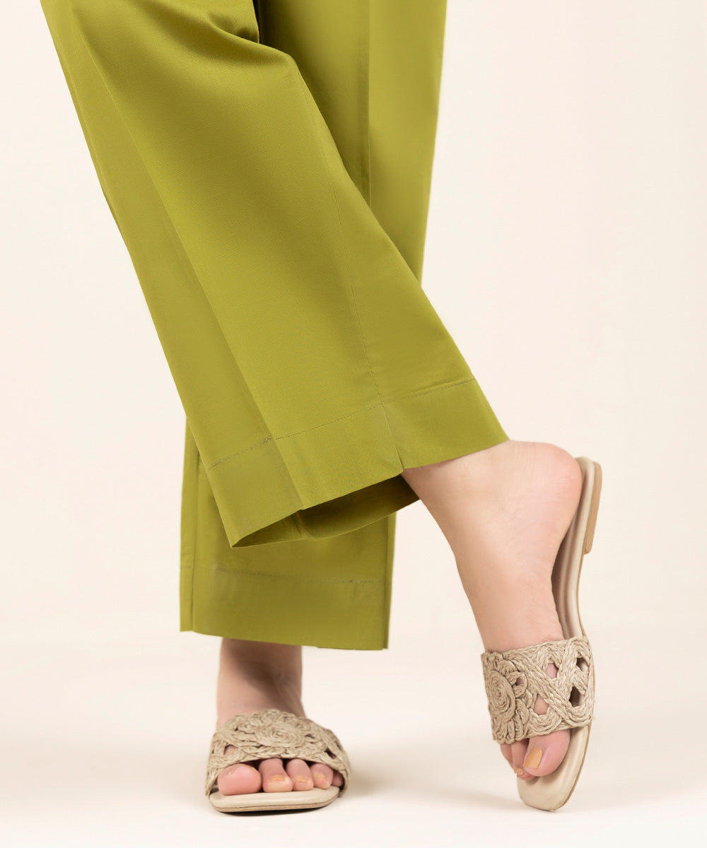 Women's Pret Cambric Green Solid Culottes