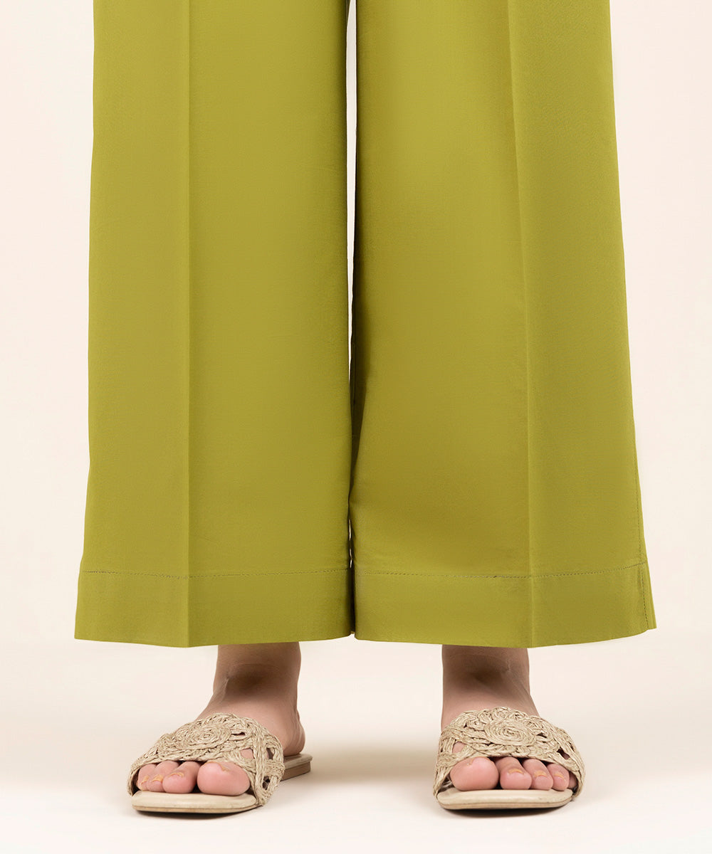 Women's Pret Cambric Green Solid Culottes