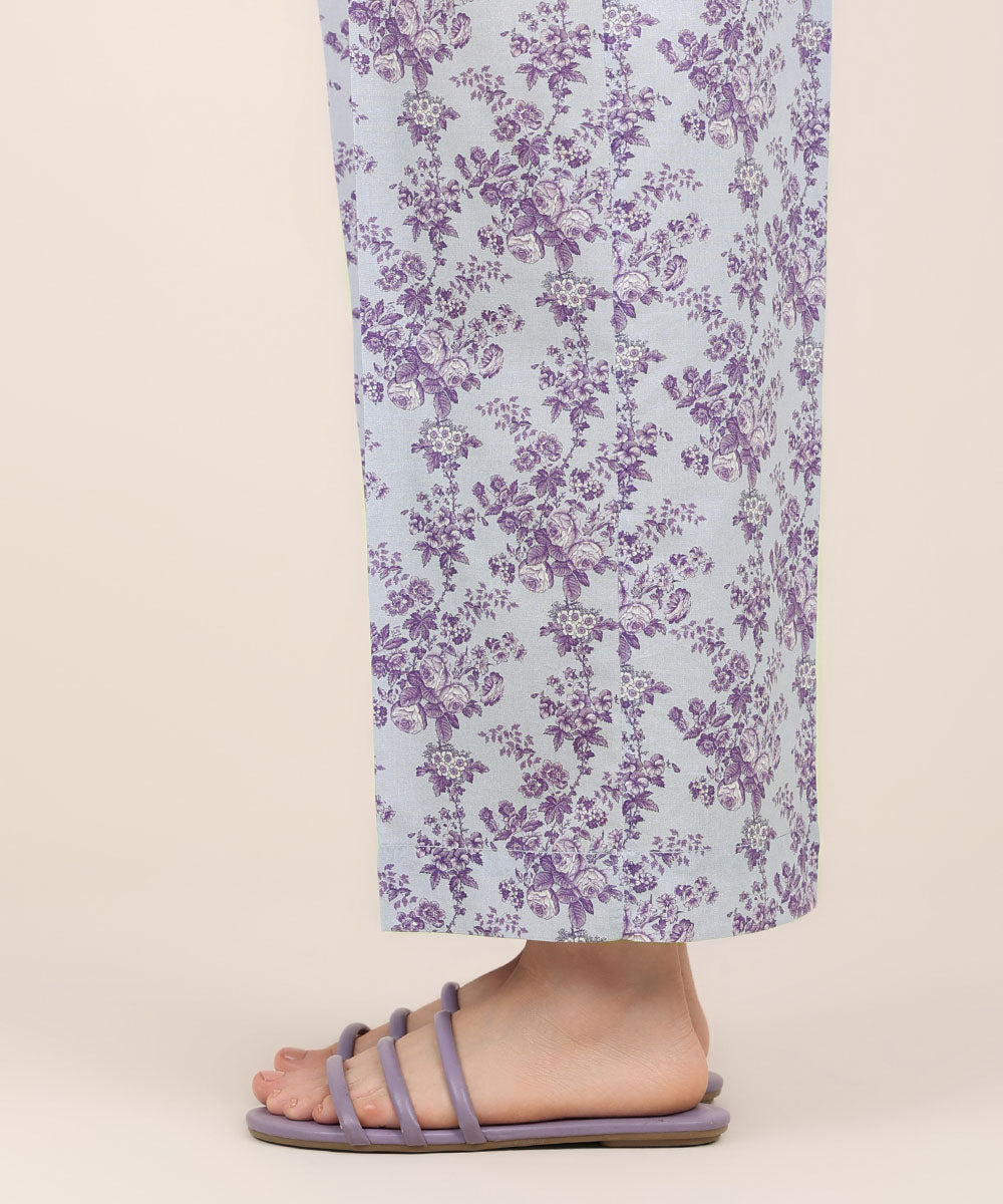 Women's RTW Cotton Viscose Purple Printed Culottes
