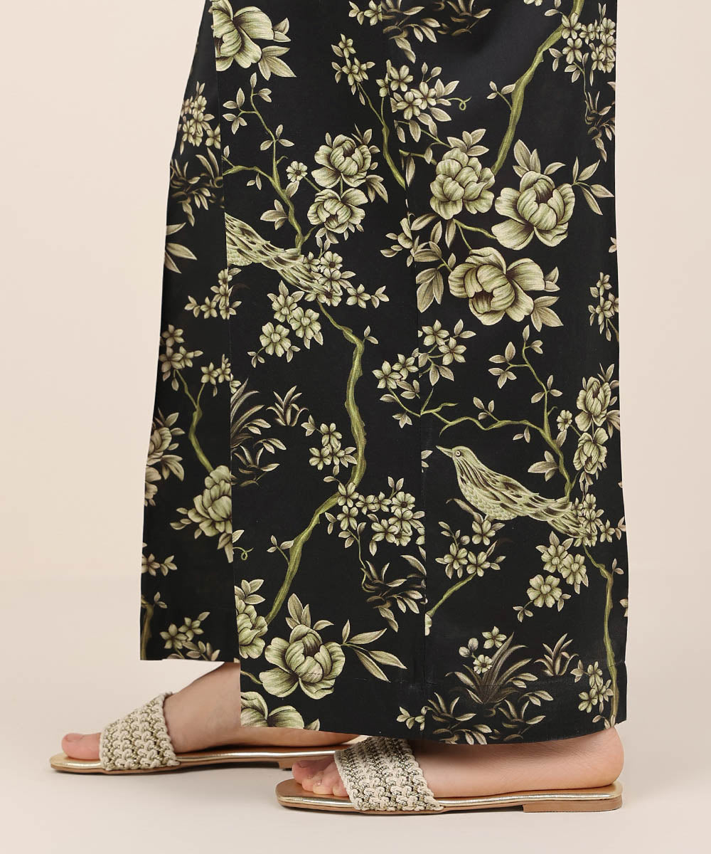 Women's RTW Cotton Viscose Black Printed Culottes