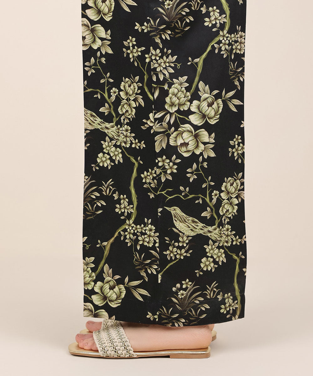 Women's RTW Cotton Viscose Black Printed Culottes