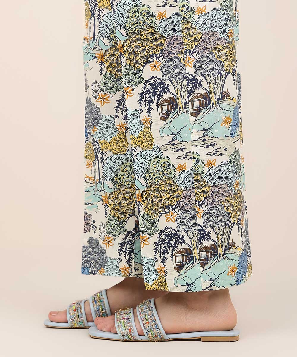 Women's RTW Cotton Viscose Multi Printed Straight Pants