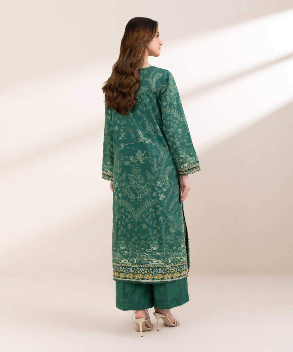 Women's Pret Lawn Green Embroidered A-Line Shirt