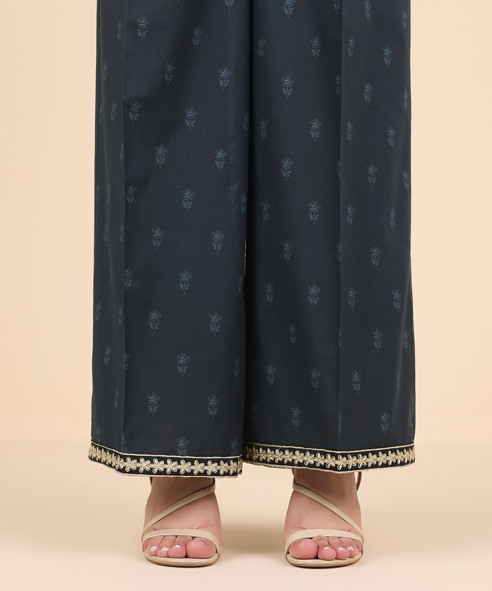 Women's Pret Cambric Blue Embroidered Culottes