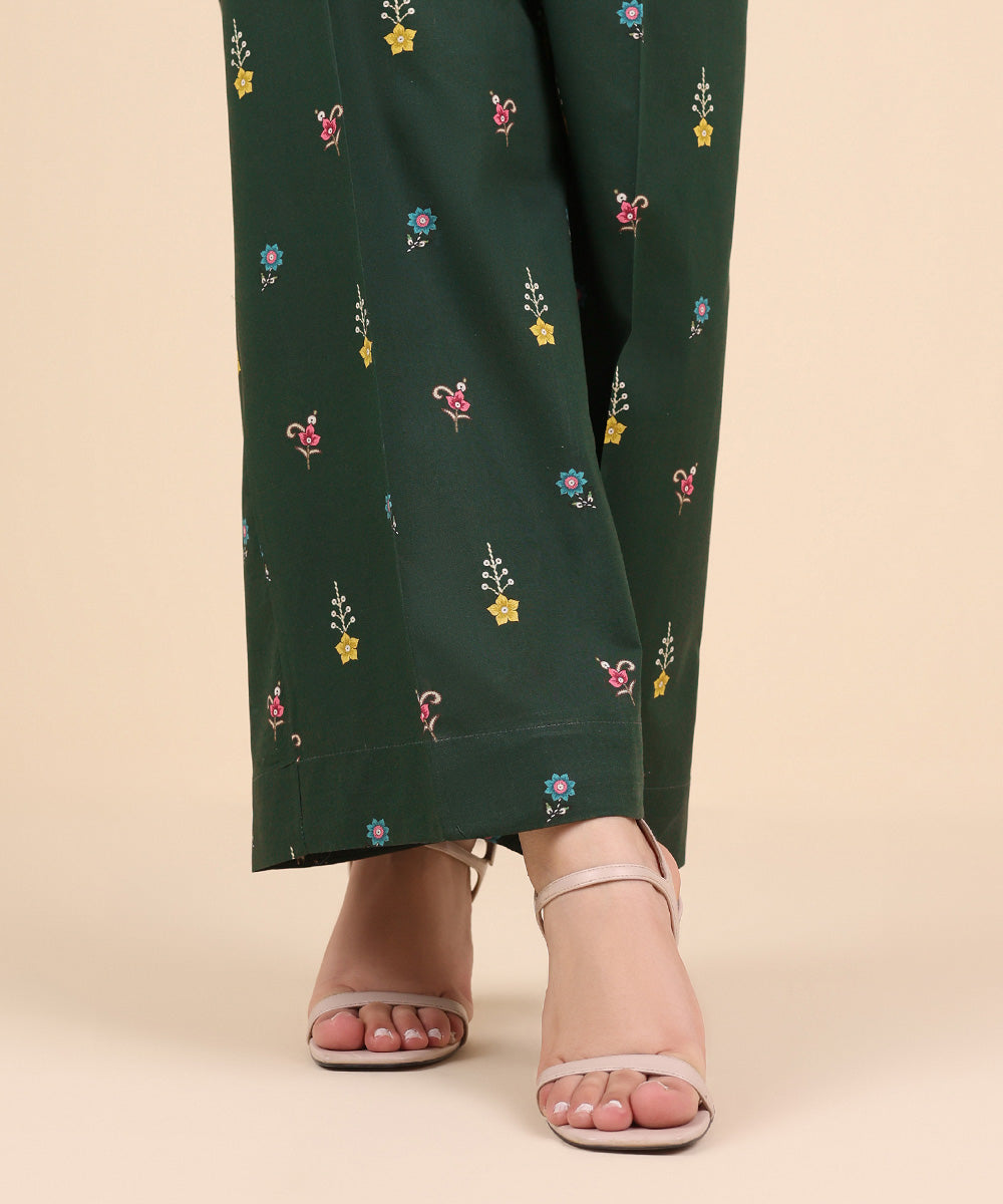 Women's Pret Cambric Green Printed Culottes