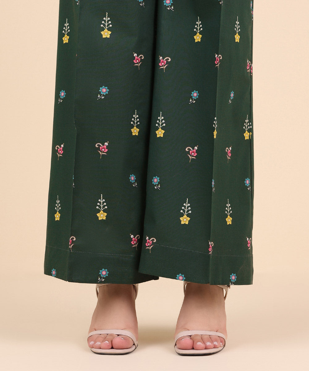 Women's Pret Cambric Green Printed Culottes