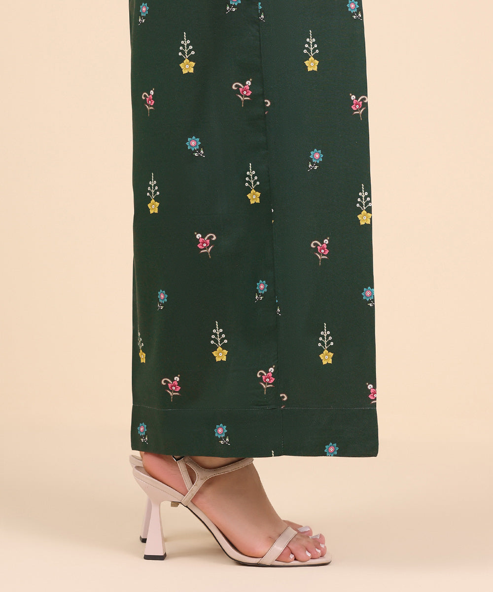 Women's Pret Cambric Green Printed Culottes