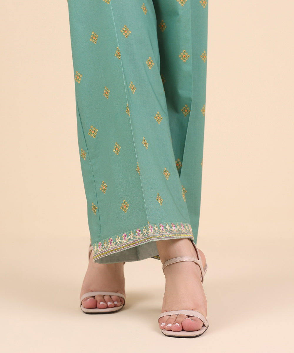 Women's Pret Cambric Blue Embroidered Culottes