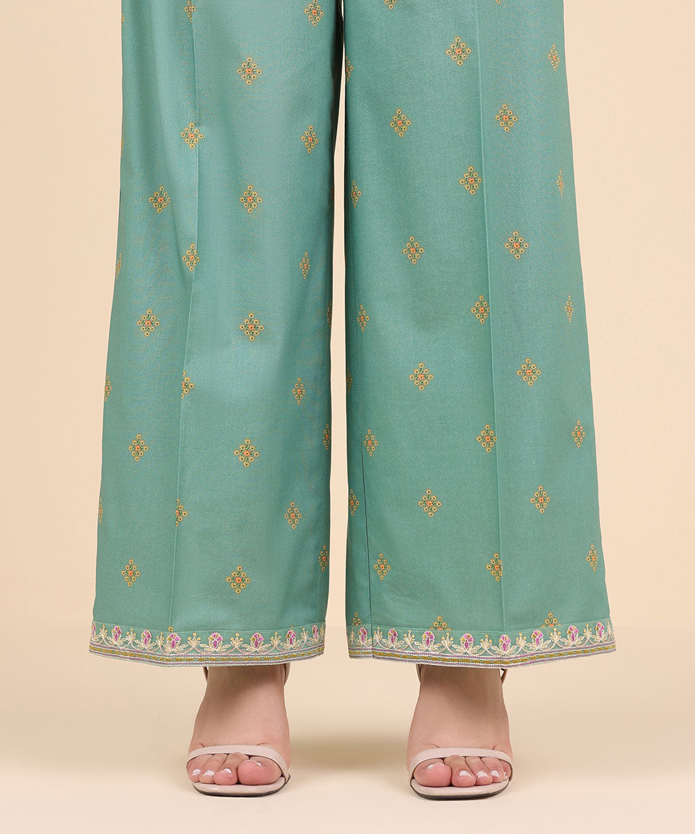 Women's Pret Cambric Blue Embroidered Culottes