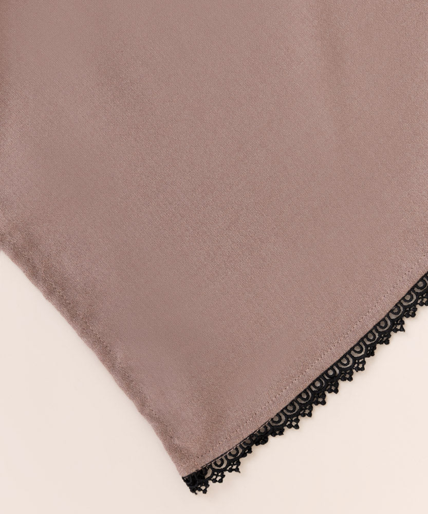 Women's Pret Solid Taupe Brown Blended Shawl