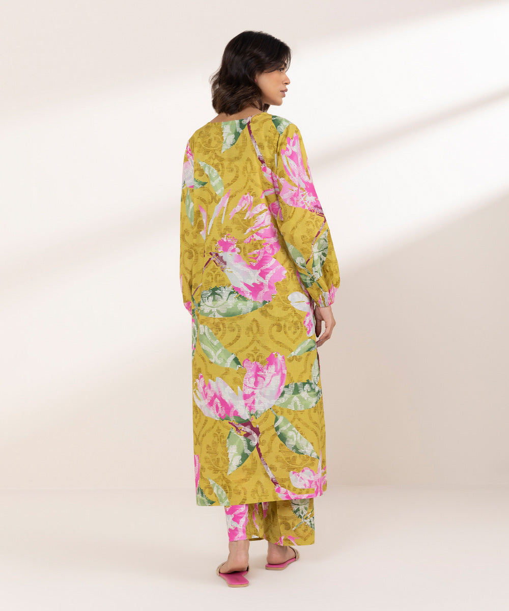 Women's RTW Textured Lawn Multi Printed A-Line Shirt