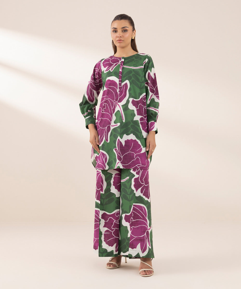 Women's RTW Textured Lawn Multi Printed Boxy Shirt
