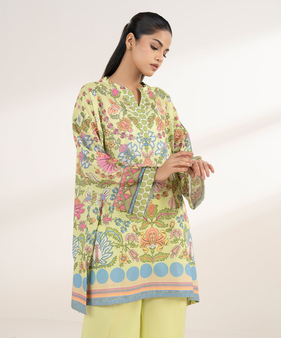 Women's RTW Lawn Multi Printed Boxy Shirt
