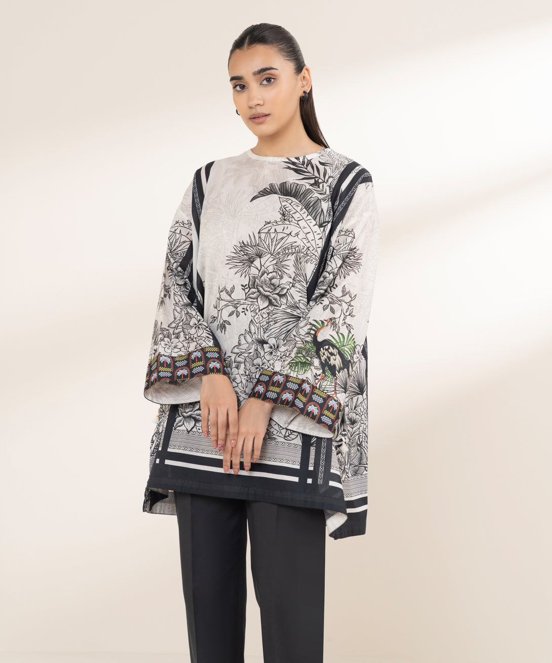 Women's RTW Lawn Multi Printed Boxy Shirt