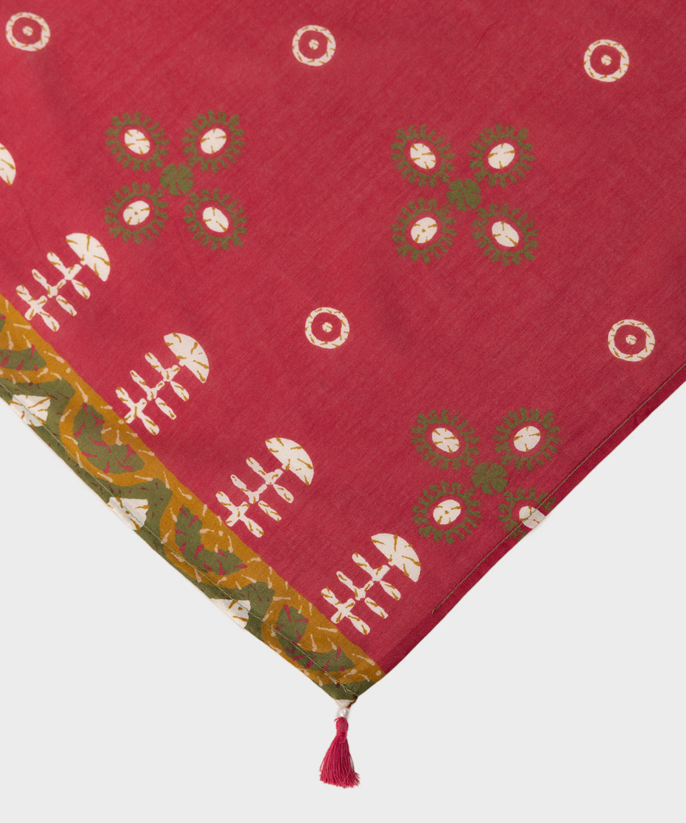 Fine Voile Red Printed Dupatta