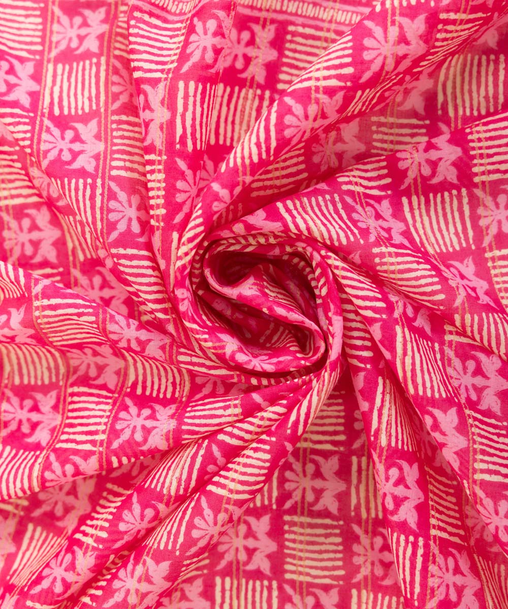 Zari Voile Pink Printed Dupatta