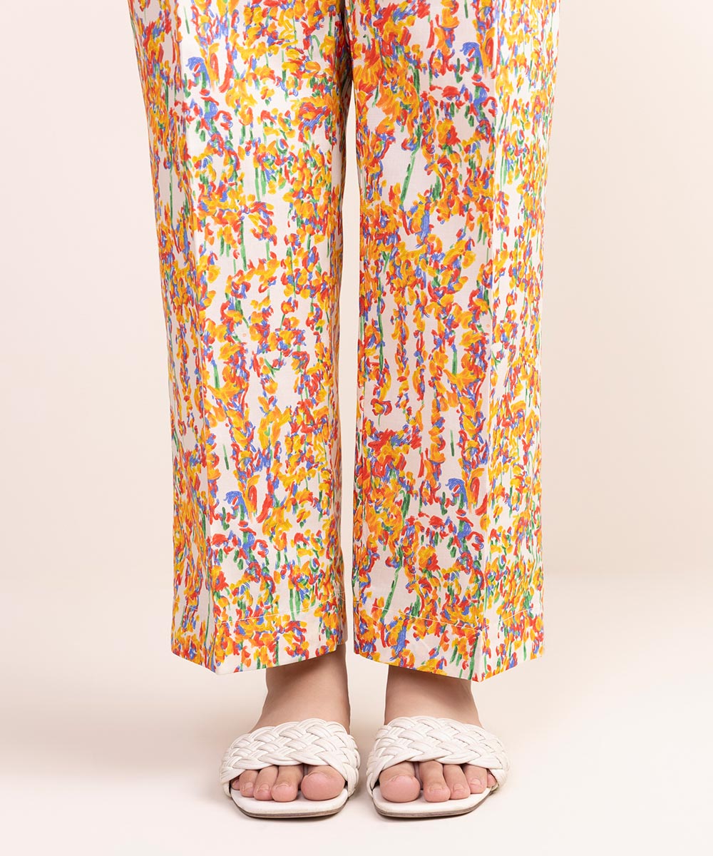 Women's Pret Cambric Multi Printed Straight Pants