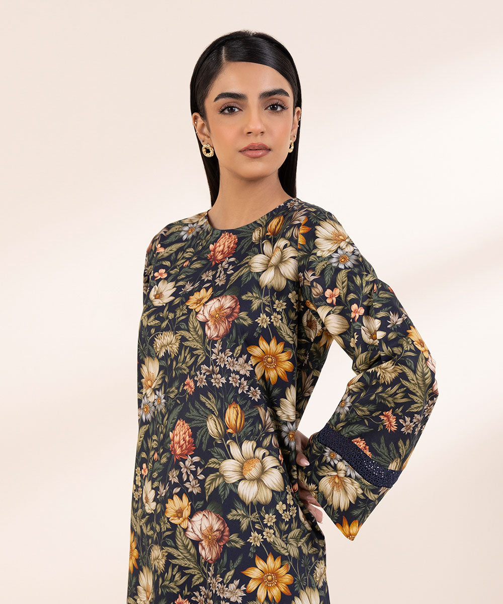 Women's Pret Cotton Viscose Multi Printed Straight Shirt