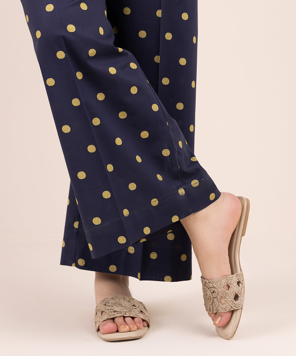 Women's Pret Cambric Blue Printed Culottes