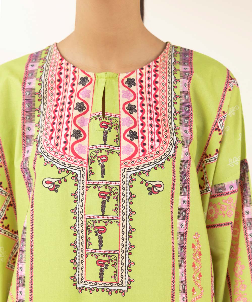 Women's Pret Cambric Printed Multi Boxy Shirt