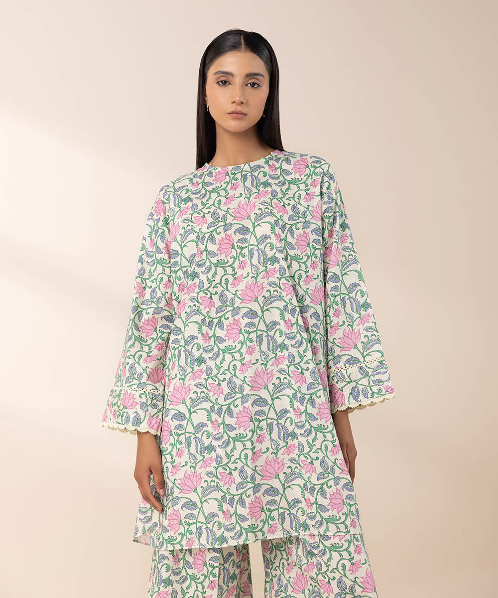 Women's Pret Cross Hatch Multi Printed Boxy Shirt