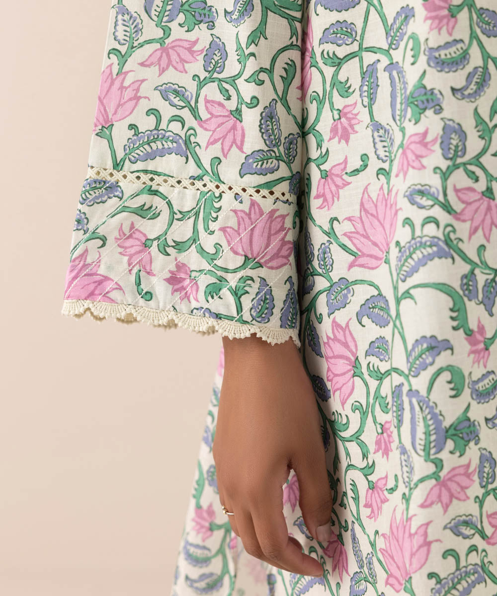 Women's Pret Cross Hatch Multi Printed Boxy Shirt