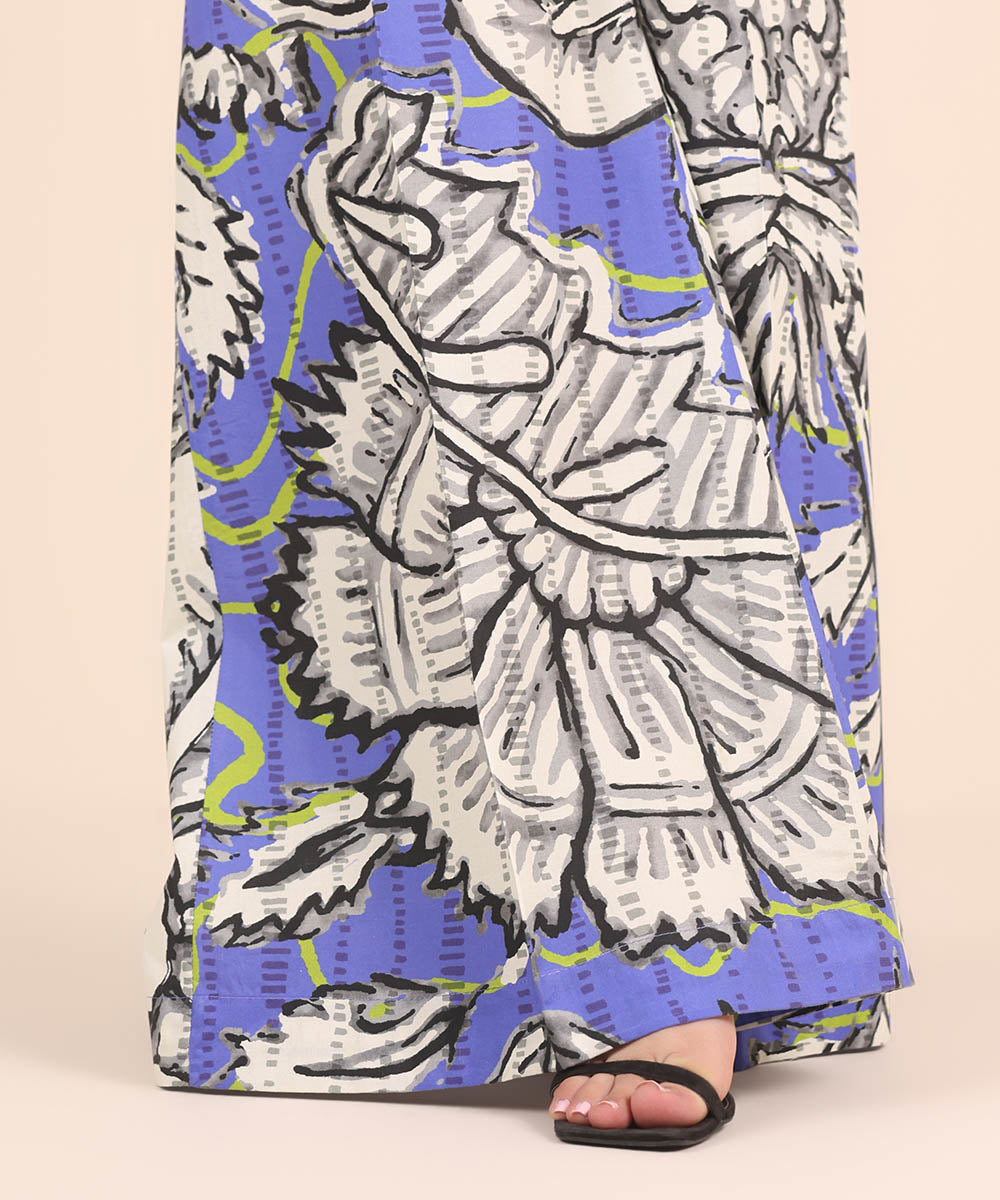 Women's RTW Cambric Blue Printed Sharara