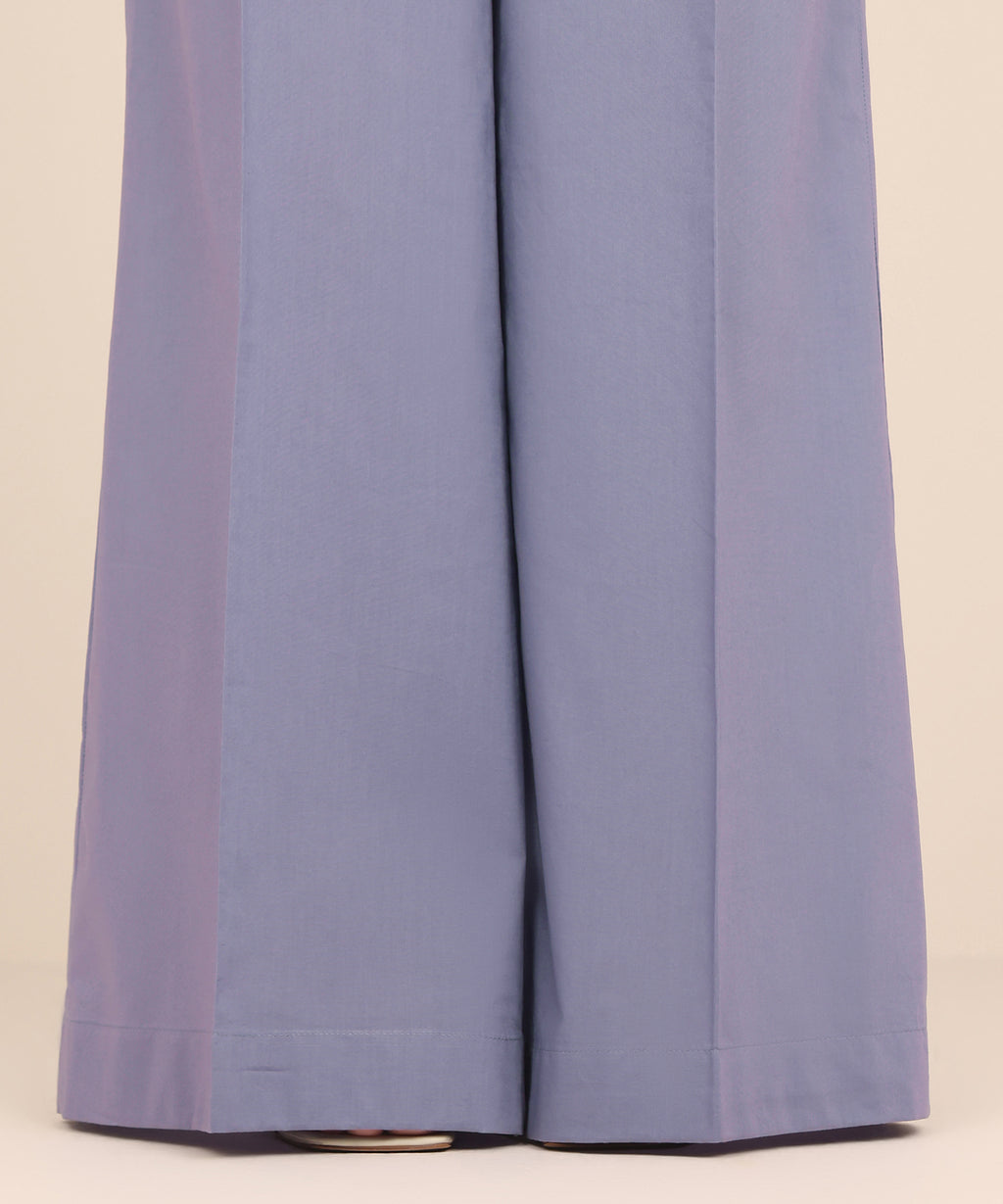 Women's RTW Cambric Blue Dyed Flared Pants