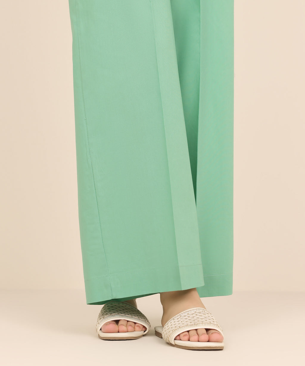Women's RTW Cambric Green Dyed Culottes