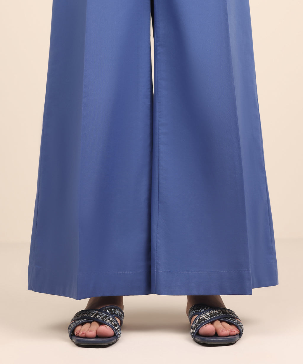 Women's RTW Cambric Blue Dyed Flared Pants